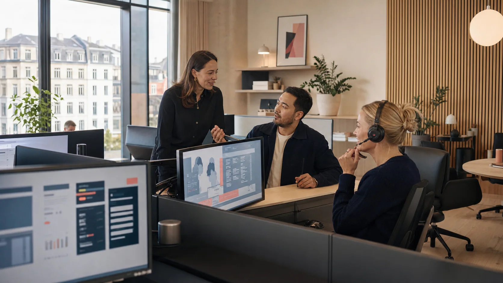 Nordisk kundeserviceteam arbejder i Kundeservice AIs samlede AI-platform